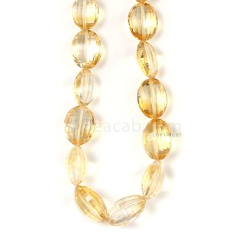 1 Line - Medium Yellow Citrine Faceted Tumbled Beads - 271.00 cts - 13.1 x 4.1 mm to 17.4 x 13.5 mm  (CITFT1002)