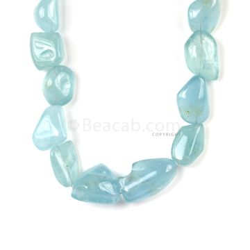 1 Line - Medium Blue Aqua Tumbled Beads - 1003.00 cts - 26 x 20 mm to 42 x 25 mm (AQTUB1004)