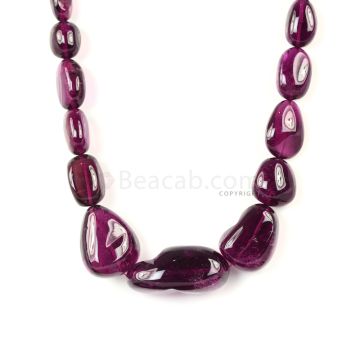 1 Line - Dark Purple Tourmaline Tumbled Beads - 551.50 cts - 12.3 x 9.6 mm to 37 x 18 mm (TOTUB1037)