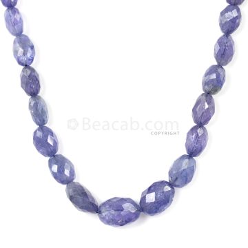 1 Line - Violet Tanzanite Faceted Tumbled Beads - 124.00 cts - 5.2 x 3.9 mm to 11 x 7.9 mm (TZFTUB1017)