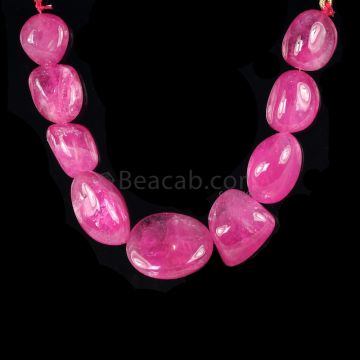1 Line - Medium Pink Tourmaline Tumbled Beads - 323.00 cts - 16.8 x 15.3 mm to 27 x 24 mm (TOTUB1065)