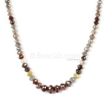1 Line - Medium Tones Diamond Faceted Beads - 59.50 cts - 2.4 to 7.2 mm (FNCYDIA1033)