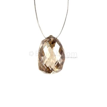1 Pc - Champagne (Brown) Diamond Faceted Drops - 4.11 cts - 10.3 x 7.3 mm (DIADRP1043)
