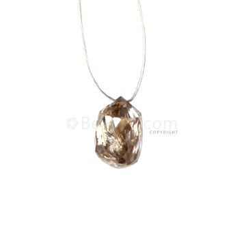 1 Pc - Champagne (Brown) Diamond Faceted Drops - 2.35 cts - 8.5 x 5.3 mm (DIADRP1032)