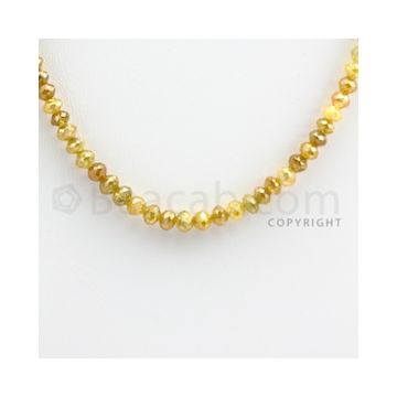 3.50 to 4.50 mm - Yellow Diamond Faceted Beads - 57.44 carats - 15 inches (YDia1009)