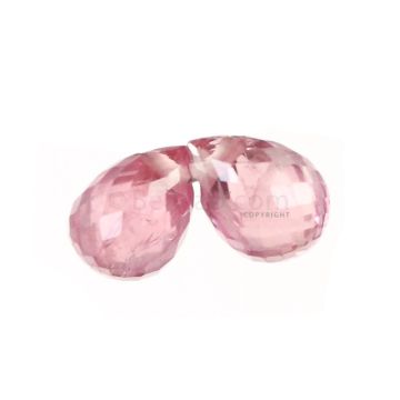 2 Pcs - Medium Pink Sapphire Faceted Drops - 1.97 cts - 6.1 x 4.3 mm & 5.9 x 4.2 mm (MSFD1060)