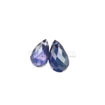 2 Pcs - Medium Blue Sapphire Faceted Drops - 3.60 cts - 8.1 x 5 mm & 8.5 x 5 mm (MSFD1106)