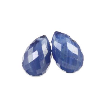 2 Pcs - Medium Blue Sapphire Faceted Drops - 3.23 cts - 7.4 x 4.9 mm & 7.8 x 4.8 mm (MSFD1107)