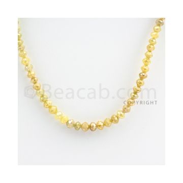 3.00 to 5.00 mm - Yellow Diamond Faceted Beads - 55.31 carats - 15 inches (YDia1010)