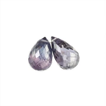 2 Pcs - Dark Purple Sapphire Faceted Drops - 5.13 cts - 9.1 x 5.7 mm & 8.2 x 5.7 mm (MSFD1070)