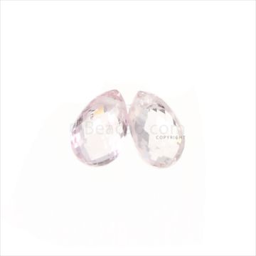 2 Pcs - Light Pink Sapphire Faceted Drops - 2.74 cts - 7.2 x 4.2 mm & 7 x 4.7 mm (MSFD1063)