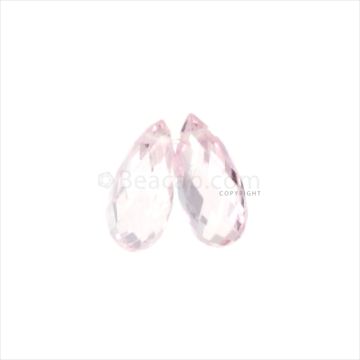 2 Pcs - Light Pink Sapphire Faceted Drops - 2.64 cts - 8.2 x 3.9 mm & 8.3 x 4 mm (MSFD1062)