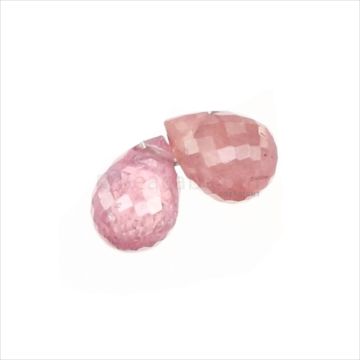 2 Pcs - Medium Pink Sapphire Faceted Drops - 2.23 cts - 6.4 x 4.4 mm & 6.3 x 4.3 mm (MSFD1059)