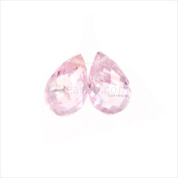 2 Pcs - Light Pink Sapphire Faceted Drops - 2.32 cts - 6.9 x 4.5 mm (MSFD1061)