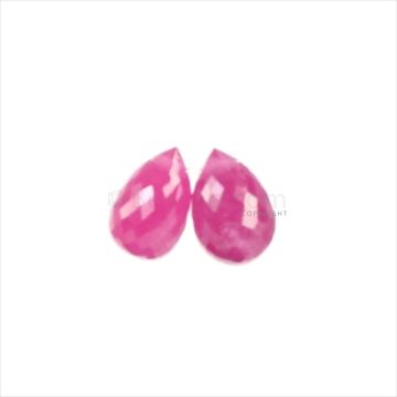2 Pcs - Medium Pink Sapphire Faceted Drops - 2.56 cts - 6.7 x 4.3 mm & 6.6 x 4.2 mm (MSFD1053)