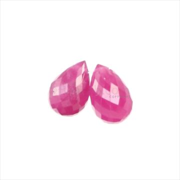 2 Pcs - Medium Pink Sapphire Faceted Drops - 3.68 cts - 7.6 x 5.2 mm & 7.7 x 5 mm (MSFD1055)