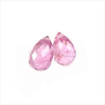 2 Pcs - Medium Pink Sapphire Faceted Drops - 2.02 cts - 6.2 x 4.3 mm & 6.2 x 4 mm (MSFD1054)