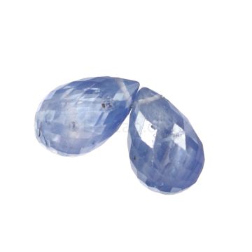 2 Pcs - Light Blue Sapphire Faceted Drops - 3.80 cts - 8.4 x 5 mm & 7.8 x 5.2 mm (MSFD1127)