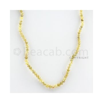 3.00 to 4.00 mm - Yellow Diamond Faceted Beads - 41.25 carats - 16 inches (YDia1015)