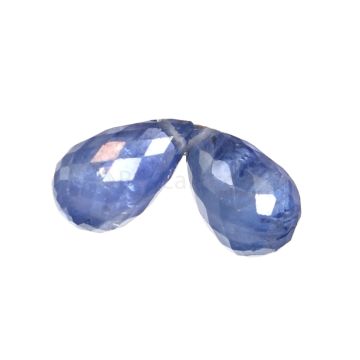 2 Pcs - Medium Blue Sapphire Faceted Drops - 2.48 cts - 7.1 x 4.4 mm & 7.3 x 4.3 mm (MSFD1112)