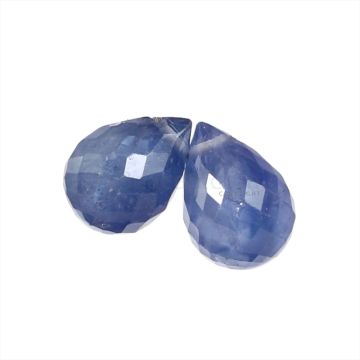 2 Pcs - Medium Blue Sapphire Faceted Drops - 2.11 cts - 5.9 x 4 mm & 6 x 4.6 mm (MSFD1113)