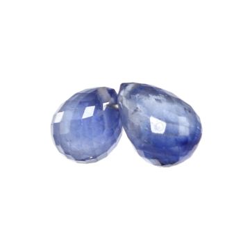 2 Pcs - Medium Blue Sapphire Faceted Drops - 2.33 cts - 5.9 x 4.5 mm & 6.2 x 4.3 mm (MSFD1115)