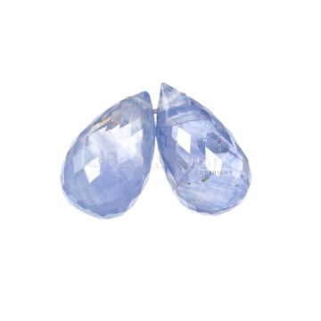 2 Pcs - Light Blue Sapphire Faceted Drops - 4.11 cts - 8.7 x 4.9 mm & 8.2 x 5.1 mm (MSFD1119)