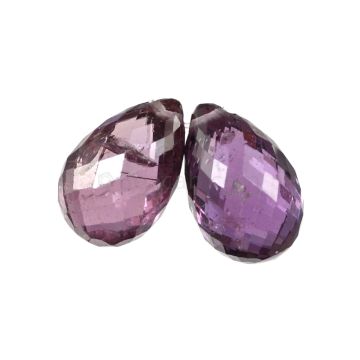 2 Pcs - Medium Purple Sapphire Faceted Drops - 5.53 cts - 9.4 x 6.1 mm & 9.4 x 6.1 mm (MSFD1052)