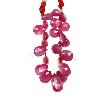 1 Line - Medium Pink Pink Sapphire Faceted Drops - 42.30 cts - 7.8 x 5.3 mm to 11.5 x 8.9 mm (PSDR1014)