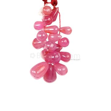 1 Line - Medium Pink Pink Sapphire Drops - 39.35 cts - 7.9 x 4.4 mm to 11.1 x 4.6 mm (PSDR1025)