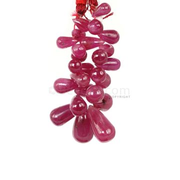 1 Line - Medium Pink Pink Sapphire Drops - 48.65 cts - 7.3 x 3.5 mm to 13 x 6.4 mm (PSDR1019)