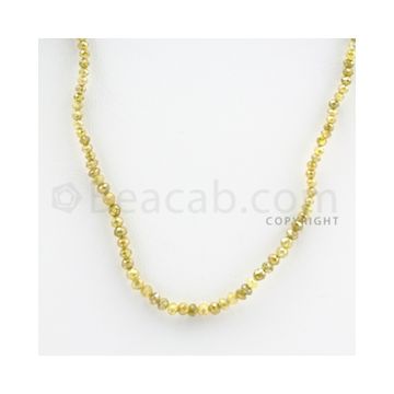 2.00 to 3.00 mm - Yellow Diamond Faceted Beads - 22.80 carats - 15 inches (YDia1017)