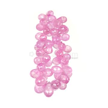 1 Line - Light Pink Pink Sapphire Faceted Drops - 60.00 cts - 5.2 x 3.8 mm to 8.9 x 5.6 mm (PSDR1012)