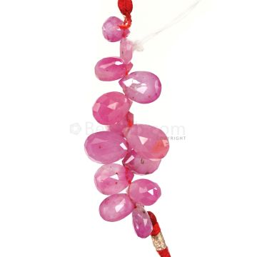 1 Line - Medium Pink Pink Sapphire Faceted Drops - 39.50 cts - 8.7 x 6 mm to 11.7 x 7.9 mm (PSDR1015)