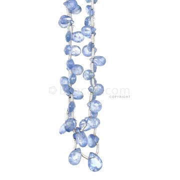 2 Lines - Light Blue Sapphire Faceted Drops - 52.70 cts - 4.5 x 3.6 mm to 8.3 x 6.2 mm (SDR1035)