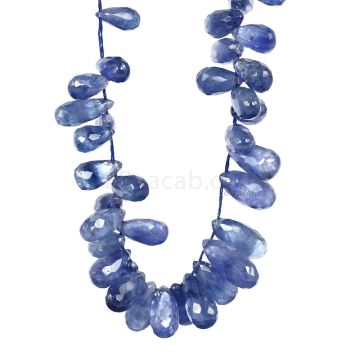 1 Line - Dark Blue Sapphire Faceted Drops - 131.00 cts - 3.6 x 6.6 mm to 10.5 x 5.2 mm (SDR1032)