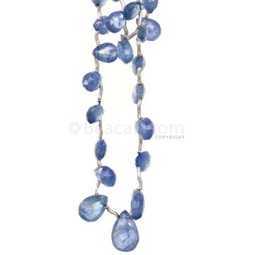 2 Lines - Light Blue Sapphire Faceted Drops - 78.75 cts - 6 x 3.9 mm to 10.7 x 7 mm (SDR1036)