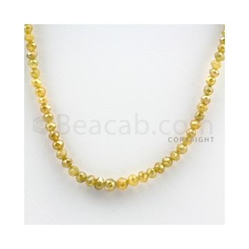 2.50 to 4.50 mm - Yellow Diamond Faceted Beads - 41.00 carats - 15 inches (YDia1018)