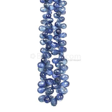 1 Line - Dark Blue Sapphire Faceted Drops - 99.00 cts - 2.4 x 3.7 mm to 6.2 x 3.6 mm (SDR1030)