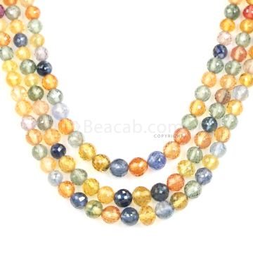 3 Lines - Medium Tones Multi Sapphire Faceted Drops - 175.70 cts - 2.8 mm to 5.2 mm (MSFD1048)