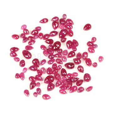 99 Pcs - Medium Pink Pink Sapphire Faceted Drops - 160.00 cts - 5 x 3.6 mm to 10.5 x 7.1 mm (PSDR1016)