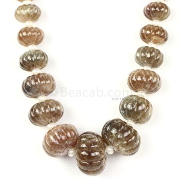 1 Line - Medium Tones Multi Sapphire Carved Beads - 842.00 cts - 10 to 25.3 mm (MSCRB1002)