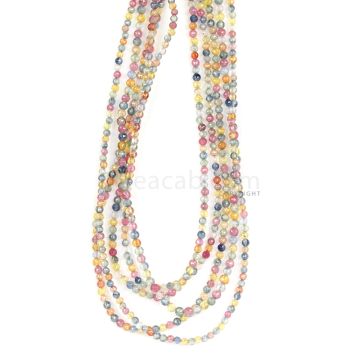 5 Lines - Medium Tones Multi Sapphire Faceted Beads - 170.00 cts - 2.5 to 3.1 mm (MSFB1050)