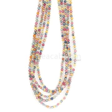5 Lines - Medium Tones Multi Sapphire Faceted Beads - 165.00 cts - 2.5 to 3.2 mm (MSFB1049)