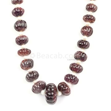 1 Line - Medium Tones Multi Sapphire Carved Beads - 837.00 cts - 8.9 to 24.8 mm (MSCRB1004)