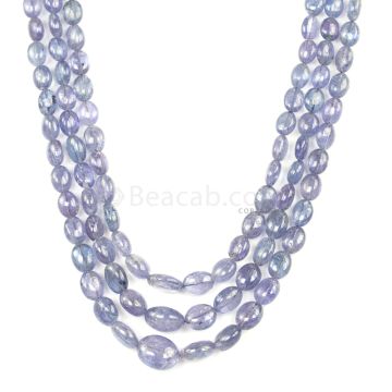 3 Lines - Violet Tanzanite Tumbled Beads - 312.60 cts - 6 x 5.6 mm to 12.6 x 10.2 mm (TZTUB1024)
