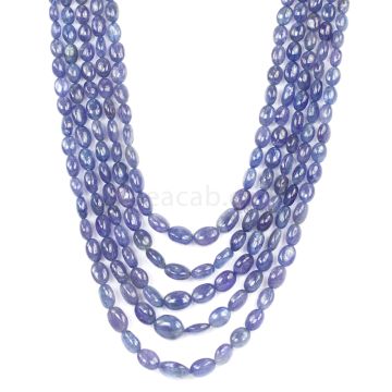 5 Lines - Violet Tanzanite Tumbled Beads - 535.45 cts - 5.8 x 3.9 mm to 12.3 x 10 mm (TZTUB1019)