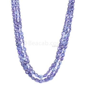 3 Lines - Violet Tanzanite Tumbled Beads - 200.00 cts - 4.1 x 3.5 mm to 8.1 x 6.1 mm (TZTUB1052)