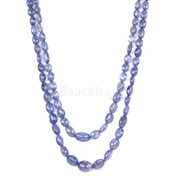 2 Lines - Violet Tanzanite Tumbled Beads - 170.00 cts - 4.5 x 3.4 mm to 10.5 x 8.1 mm (TZTUB1033)