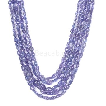 5 Lines - Violet Tanzanite Tumbled Beads - 358.25 cts - 5 x 3.7 mm to 8.3 x 6.1 mm (TZTUB1041)